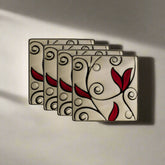 Belmont Set of 4 Square Red Vine Salad Plates