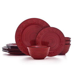 Trellis Snowflakes 12 Piece Dinnerware Set, Service for 4