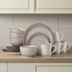 Sadie Cream 16 Piece Dinnerware Set, Service for 4