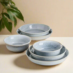 Amara Smoke 6 Piece Dinnerware Bowl Set, Service for 2