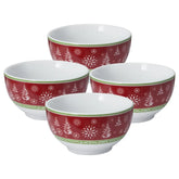 Dancing Snowflakes Set of 4 Soup Cereal Bowls