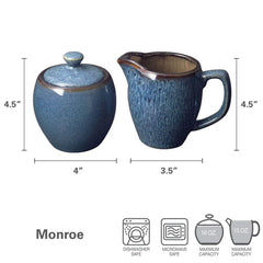 Monroe Blue Sugar and Creamer Set