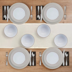 Grayson Taupe 12 Piece Dinnerware Set, Service for 4
