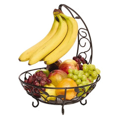 Leaf Fruit Storage Basket with Banana Hook