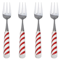 Candy Cane Set of 4 Appetizer Forks