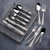 Mirage Frost 42 Piece Flatware Set with Wire Caddy, Service for 8