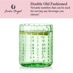 Darbie Angell Dappled Clouds Seafoam Set of 4 Double Old Fashioned Glasses