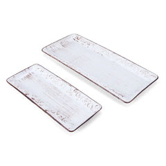 Trellis White Set of 2 Platters