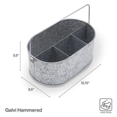 Hammered Galvanized Metal Caddy