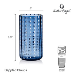 Darbie Angell Dappled Clouds Cobalt Set of 4 Highball Glasses