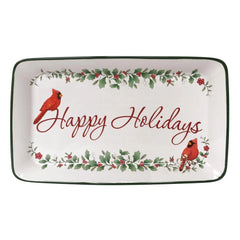 Winterberry® Happy Holidays Rectangular Tray