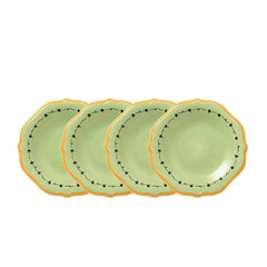Pistoulet® Set of 4 Salad Plates with Yellow Band