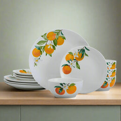 Oranges 12 Piece Dinnerware Set, Service for 4