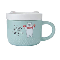 Holiday Polar Bear Mug with Lid