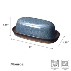 Monroe Blue Covered Butter Dish