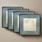 Belmont Set of 4 Blue Square Dinner Plates