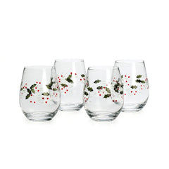 Winterberry® Set of 4 Stemless Wine Glasses