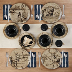 Mossy Oak Animal Print 16 Piece Dinnerware Set, Service for 4