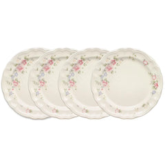 Tea Rose Set of 4 Dinner Plates