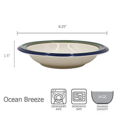 Ocean Breeze Set of 4 Rim Soup Bowls