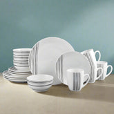 Brushed Lines 16 Piece Dinnerware Set, Service for 4