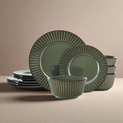 Dannie Green 12 Piece Dinnerware Set, Service for 4