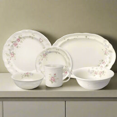 Tearose 32 Piece Dinnerware Set Service for 8 with Serveware