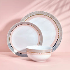 Darbie Angell Golden Charm Metallic 12 Piece Dinnerware Set, Service for 4