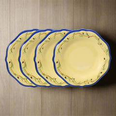 Pistoulet® Set of 4 Salad Plates with Blue Band