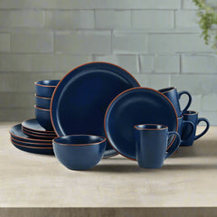 Hunter Blue 16 Piece Dinnerware Set, Service for 4