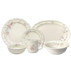 Tearose 32 Piece Dinnerware Set Service for 8 with Serveware