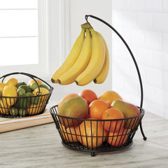 Tully 2 Tier Fruit Storage Basket with Banana Hook