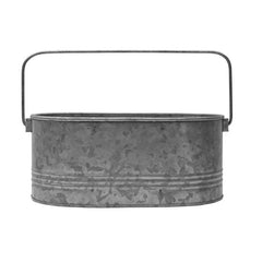 Galvanized Metal Flatware Caddy