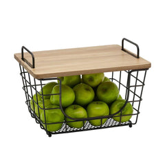 Madam Stacking And Nesting Basket with Acacia Lid