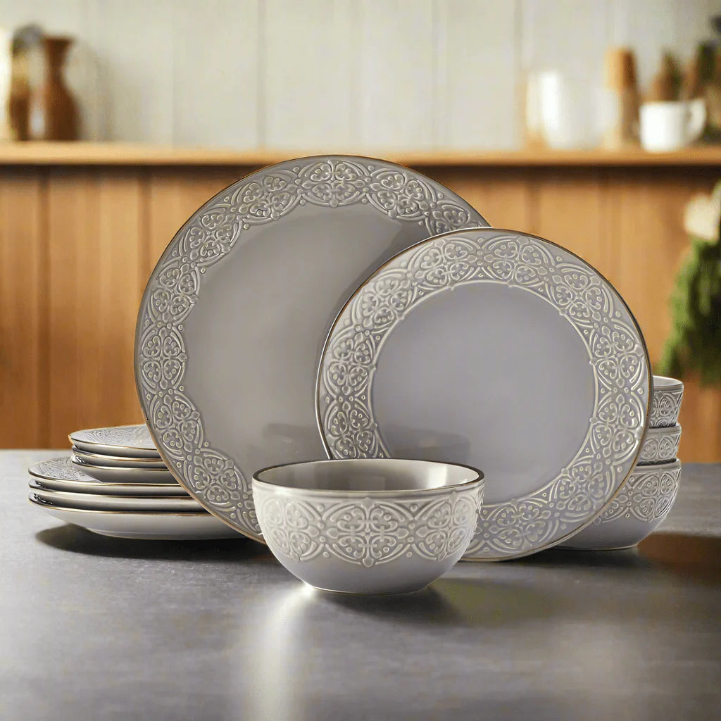 Emma 12 Piece Dinnerware Set, Service for 4