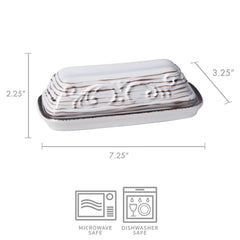 Trellis White Covered Butter Dish