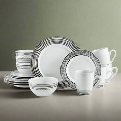 Bryson White 16 Piece Dinnerware Set, Service for 4