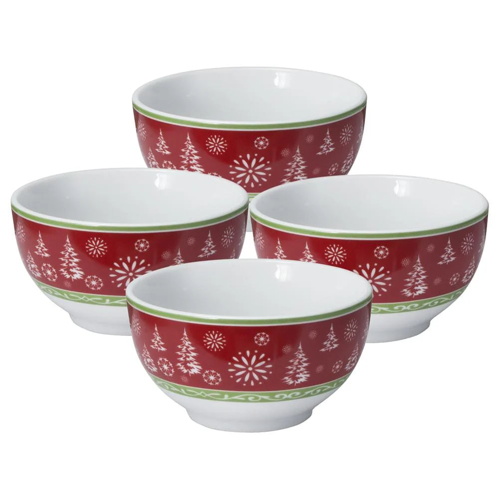 Dancing Snowflakes Set of 4 Soup Cereal Bowls