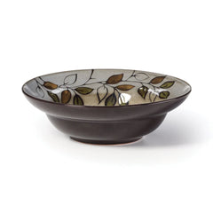 Rustic Leaves Set of 4 Rim Soup Cereal Bowls
