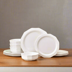 Heritage 12 Piece Outdoor Melamine Dinnerware Set, Service for 4