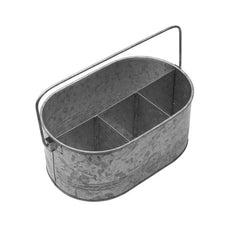 Galvanized Metal Flatware Caddy