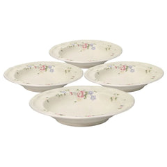 Tea Rose Set of 4 Rim Soup Bowls