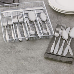 Jasmine 30 Piece Flatware Set With Caddy, Service for 6