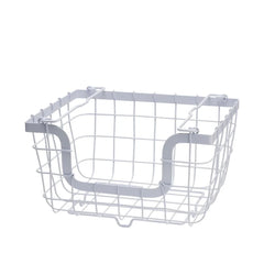 General Store White Stacking And Nesting Wire Organization Basket