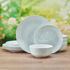 Venice 12 Piece Outdoor Melamine Dinnerware Set, Service for 4