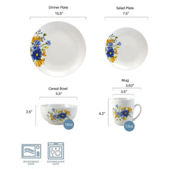 Rhea 16 Piece Dinnerware Set, Service for 4