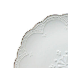 French Lace Set of 4 White Salad Plates