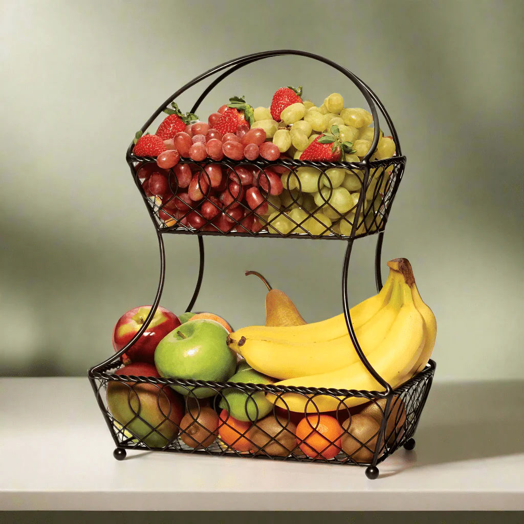 Lattice 2 Tier Fruit Storage Basket