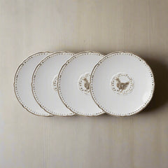 Farmhouse Hen Set of 4 Appetizer Plates