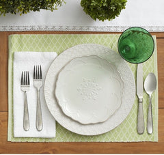 French Lace Set of 4 White Salad Plates